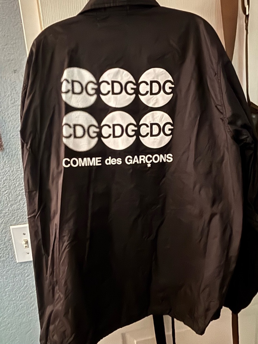 Comme des Garcons Men's Black Logo Coach Jacket